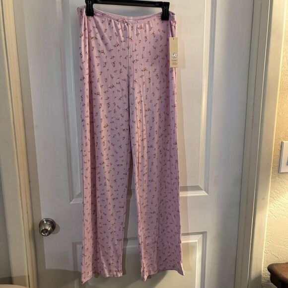 NWT No Boundaries Pink Pajama Pants/ Lounge Pants  with Cute Print Sz M - Picture 1 of 8